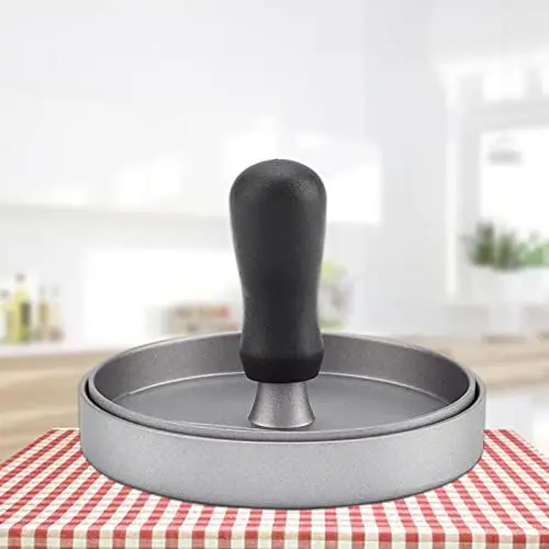 Produktbild: 01 Beef Press Maker, runde Grillpresse, Aluminiumlegierung für Restaurantküchenzubehör zur Herstellung von Burger Hackbratenform(Burger Press)