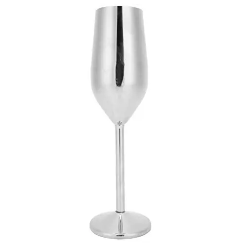Produktbild: 01 Edelstahl Champagnergläser Weinbecher, Kelch, Champagnergläser für Zuhause(Silber)