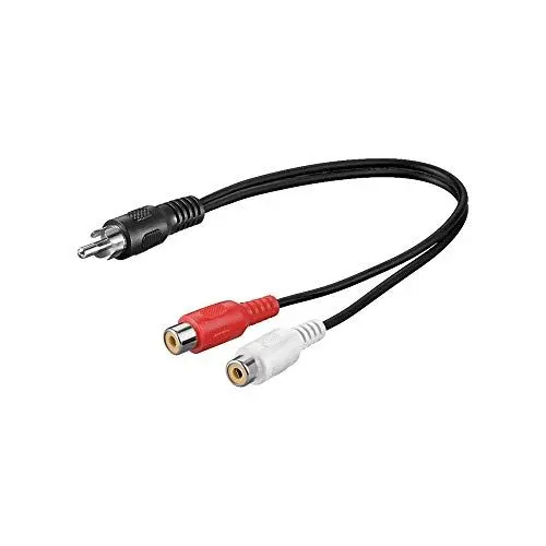 Produktbild: 0.2m 1x Cinch Stecker auf 2x Cinch Kupplung - geschirmt