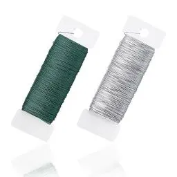 Produktbild: Yafe 2 Rollen Basteldraht, 0,35mm x 50m Blumendraht Schmuckdraht Pflanzendraht Metalldraht für Pflanzen Blumen DIY Bastelarbeiten (Grün & Silber)