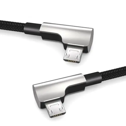Produktbild: 0,15m Micro auf Micro USB OTG Kabel, Winkelstecker, für Fahrradcomputer von Bosch Intuvia, Nyon 1, Kiox, Yamaha, Datenkabel, Ladekabel, USB 2.0, Schwarz