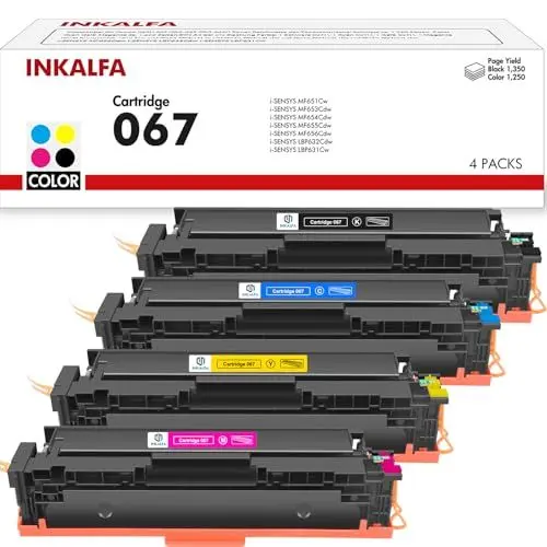 Produktbild: 067 067H Toner Set Kompatible für Canon 067 067H für Canon i-SENSYS MF657Cdw MF655Cdw MF651Cw LBP633Cdw LBP632Cdw LBP631Cw MF653Cdw MF654Cdw MF656Cdw (Schwarz Cyan Gelb Magenta)