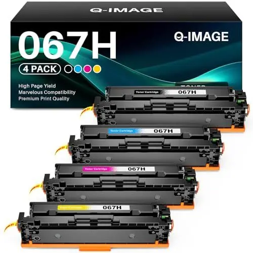 Produktbild: 067H Toner Cartridge Kompatibel für Canon 067 067H Tonerkartusche als Ersatz mit Canon i-SENSYS LBP631 LBP631Cw LBP633 LBP633Cdw MF651 MF651Cw MF655 MF655Cdw MF655Cw MF657 MF657Cdw MF657Cw (4er-Pack)