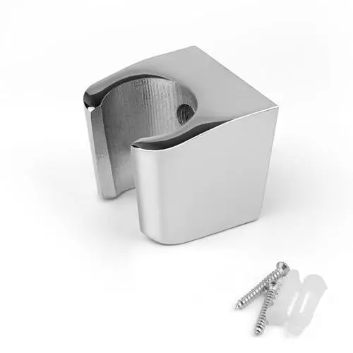 Produktbild: 0XBIT Duschkopf Halterung, Brausehalter aus Zinklegierung Silber, Wandmontierte Handbrause Halterung mit Schrauben, Duschhalterung, Kompatibel mit Den Meisten Duschköpfen