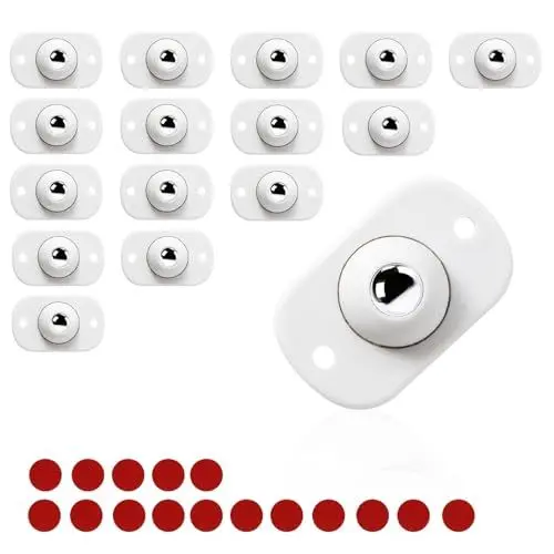 Produktbild: 0XBIT Kugelrollen für Möbel, 16 Stücke Rollen für Küchengeräte, Um 360 Grad Drehbare Kugelrollen, Stumm und Glatt, Rollen für Kaffeemaschine, für Nachttische, Aufbewahrungsboxen, Haushaltsgeräte