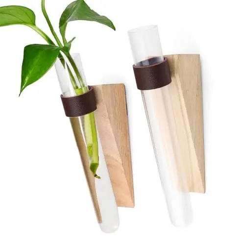 Produktbild: 0XBIT Reagenzglas Vase, 2 Stücke Blumenröhrchen, Reagenzgläser mit Ständer, Platzsparend und Schön, Reagenzglas Vase zum Aufhängen für Dekorieren Sie Zuhause, Büro, Schlafzimmer, Flur