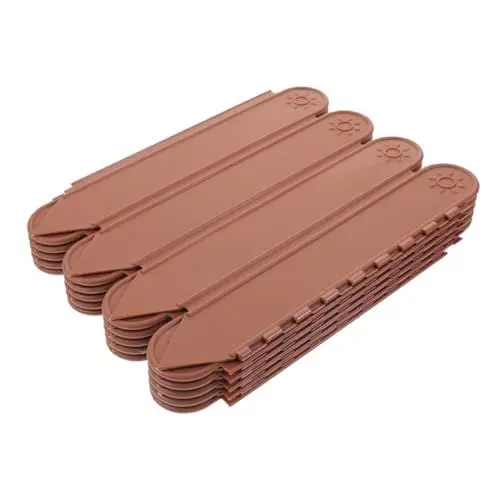 Produktbild: 1 Gartenzaun Garteneinfassung Ohne Graben Zäune Für Gartenbeete Gras Rasenzaun Hofzaun Landschaftskantenrand Blumenbeet Grenze Zaun Im Freien Weihnachtszaun Plastik Light Brown PAMINGONO