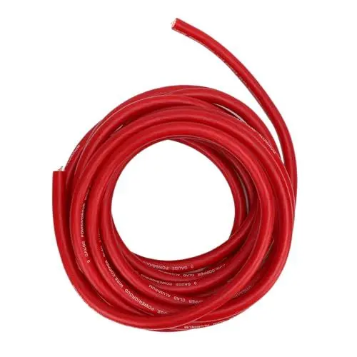 Produktbild: 1 Gauge AWG Automobildraht, 25 -Fuß -Erdungs ​​-Subwoofer -Installation des Kabels Flexible Isolierung, Geeignet für Autodraht, Stromkabel, Auto -Stereo -Lautsprecher, (Rot)