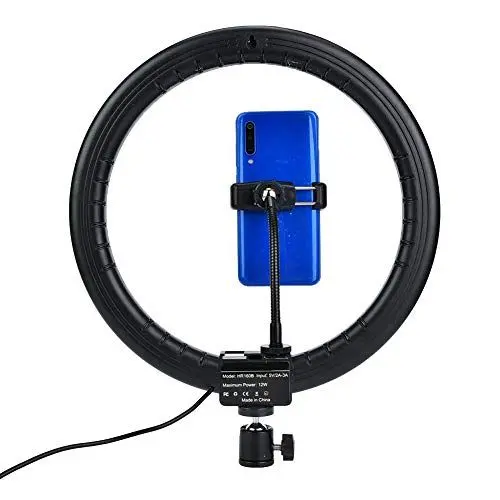 Produktbild: TPD668 12W 12 Zoll 160LED Dimmbares Ringlicht 3200K-5600K Make-up-Kugelkopf-Telefonclip