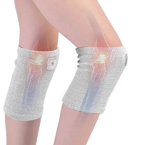Produktbild: 1 Paar Elektroden-Knie-Hülse, Kniescheibe Silberfaser-leitfähige Kniepolster-Massage-Impuls-Elektrotherapie-Knieorthese für TENS-Gerät-Maschine