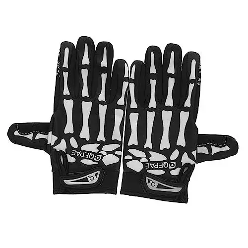 Produktbild: 1 Paar Fahrradhandschuhe -Handschuhe -Handschuhe Halloween-Schädel-Knochen-Handschuhe Erwachsene-Handschuhe Kurze -Handschuhe Schwarze Handschuhe