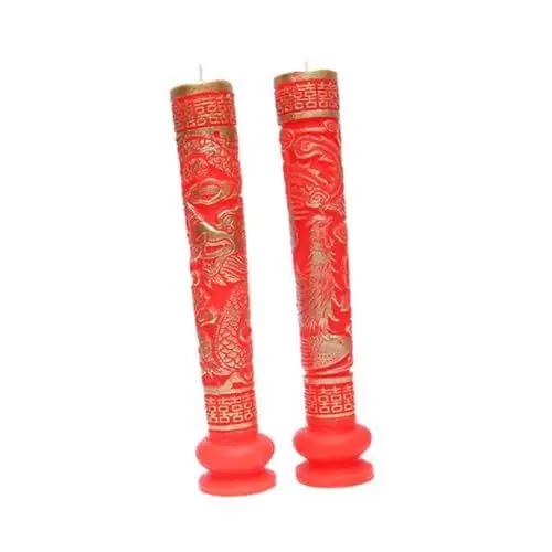 Produktbild: RORPOIR Chinesische Hochzeitskerzendekoration - Paar Dekorative Stumpenkerzen Mit Drachen Und Für Den Hochzeitstag Und
