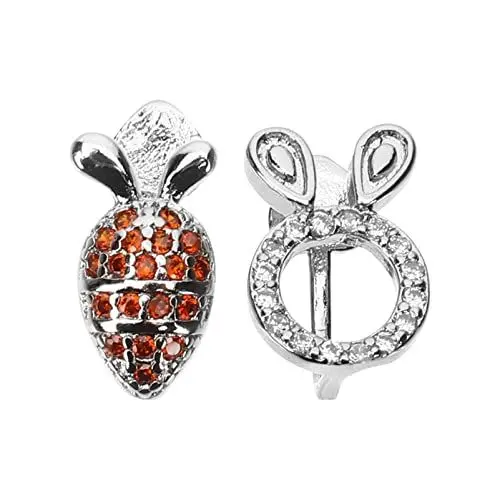 Produktbild: 1 Paar Kaninchen Ohrringe Damenohrringe Ohrstecker Für Mädchen Ohrringe Für Frauen Ohrringe Süß Asymmetrische Ohrstecker Ohrschmuck Kaninchen-ohrringe Karotten-ohrstecker Kupfer COLLBATH