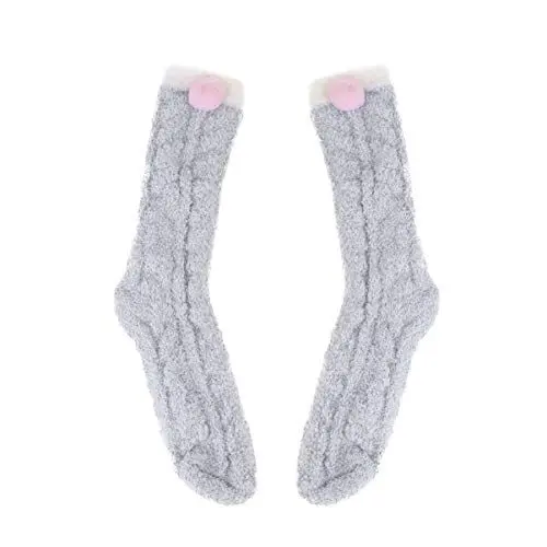 Produktbild: 1 Paar Loungesocken Fuzzy-socken Wintersocken Damen Plüsch-crew-socken Kaltes Wetter Plüschsocken Plüschige Kuschelige Socken Bequeme Socken Für Damen Flauschige Kleinkind