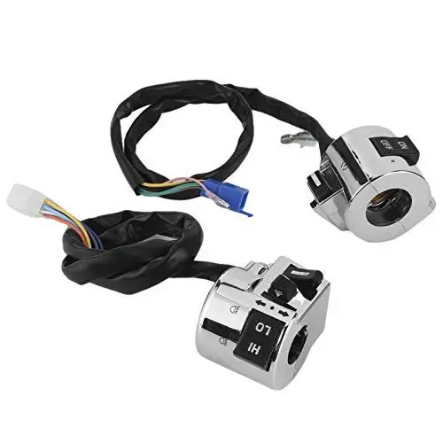 Produktbild: 1 Paar Motorrad Lenkerschalter, Lenkerschalterteile Lenker Bedientaste Universal-Steuertaste Lichtschalter Blinkerschalter Hupenschalter für Blinker Scheinwerfer Hupe 25mm