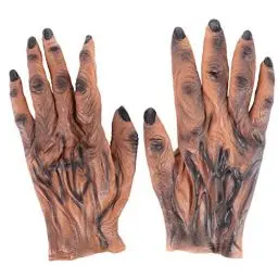 Produktbild: PRETYZOOM 1 Paar Schädel-handschuhe Gruselige Halloween-handschuhe Halloween-werwolf-handschuhe Halloween Schreckliches Kostüm Halloween Zombies Requisiten Vinyl Bilden