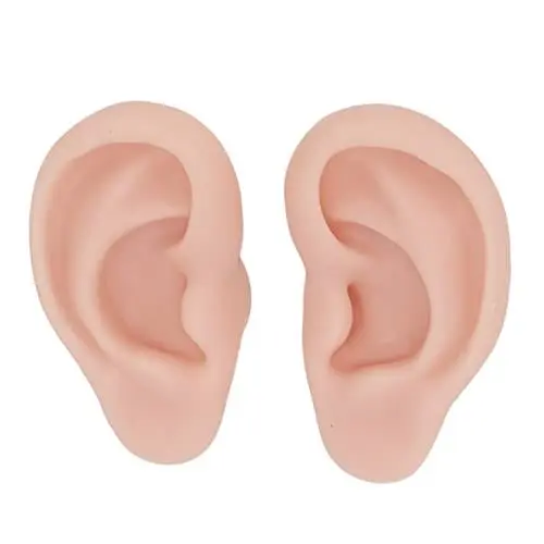 Produktbild: Silikon Ohrmodell, 1 Paar Wiederverwendbare Weiche Ohrform, Gefälschtes Ohr für Ohrringe Schmuck Display, Gummiohr Zum Piercing üben (Mittlere Hautfarbe)
