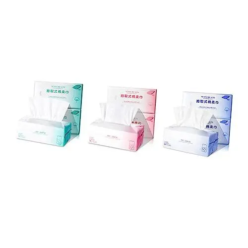 Produktbild: 1 Packung 100 Blatt Gesichtstücher aus Baumwolle Make-up-Entferner-Tuch Schwämme gesichtsreinigungstücher Gesichtsreinigungstuch handtücher Weiß FRCOLOR