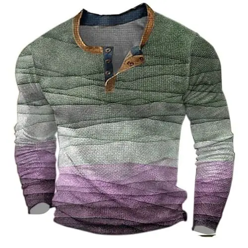 Produktbild: 1 Produkt Herren-T-Shirt mit Langen Ärmeln, bedrucktem, modisch, lässig Artikelnummer Suche (Purple, M)
