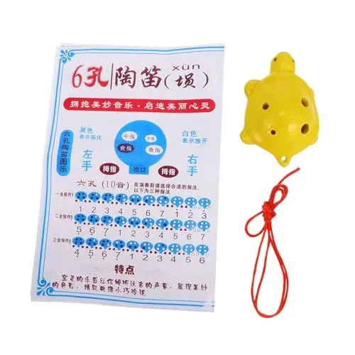 Produktbild: 1 Satz 6-loch-okarina Otomaton Flöte Theremin Instrumente Ocarina Kashaka Instrument Flute Tin Whistle Schnupftabakmaschine Weißes Porzellan Kind Statue