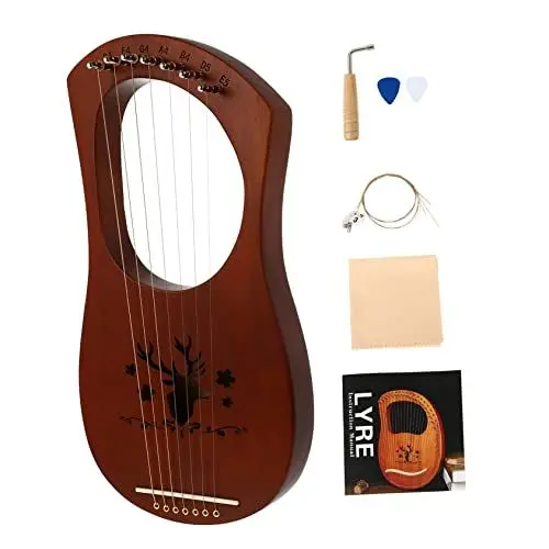 Produktbild: Hoement 7-saitige Harfe Aus Holz Mit Tragbarem Design Als Saiteninstrument Für Anfänger