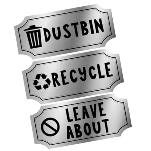 Produktbild: 1 Satz Aufkleber Für Mülltonnen Recycling-müll-logo-symbol Aufkleber Für Gartenabfälle Etikettenaufkleber Müll-recycling-aufkleber Wand-müllaufkleber Warnschild Mülleimer Büro Pvc
