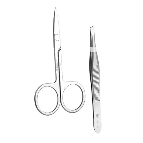 Produktbild: 1 Satz Augenbrauenschneider-set Haarschere Wilder Augenbrauenpinsel Gesicht Gel Bausatz Augenbrauentrimmer Für Frauen Pinzetten Für Männer Splitterentferner Rostfreier Stahl Silver TOVINANNA