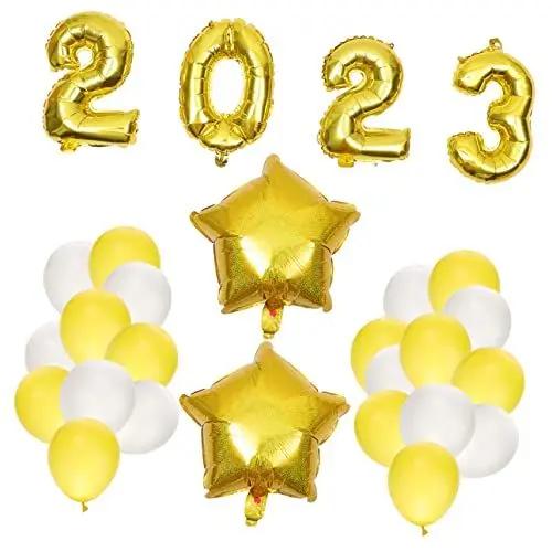 Produktbild: 1 Satz Ballon 2023 Neu Heliumtanks Für Ballons Heliumtank Für Ballons Silvesterparty Dekoration Abschlussball Ballons Luau-ballons 30 Ballonnummern Gold Emulsion Myra Decke