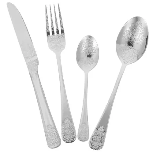 Produktbild: MAGICLULU Modernes Design 4-teiliges Besteck-set Aus Edelstahl Besteck Löffel Für Zuhause