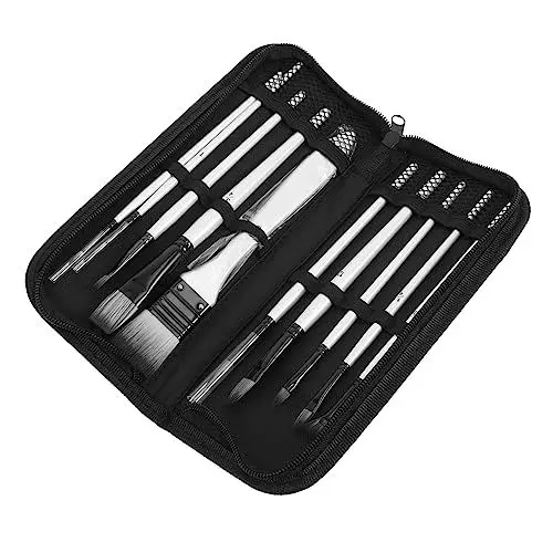 Produktbild: 1 Satz Bürste acrylharz acrylklötzchen Pinsel für Hobbykünstler malerei Ölpinsel Mal-Kits Zeichenpinsel-Kit Malwerkzeuge tragbar einstellen Leinentasche Suite Aquarellpinsel Nylon
