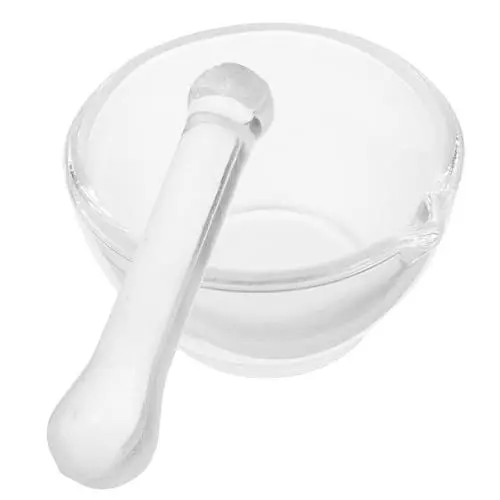 Produktbild: 1 Satz Glasmörser Knoblauchpresse Gewürzpasten Rührschüssel Guacamole-Schüssel Pfeffermühle Mixer Crush-Topf Mörser aus Glas Haushalt Pille Arzneimittel einstellen