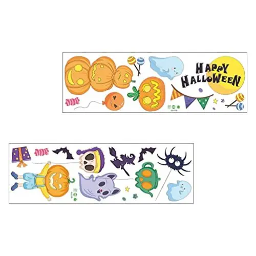 Produktbild: FOMIYES 1 Satz Halloween-wandaufkleber Kürbis-spinnen-aufkleber Geisterfensterdekorationen Halloween Fensterbilder Fröhlicher Halloween-fensteraufkleber Glasdekor Pvc Glasfenster
