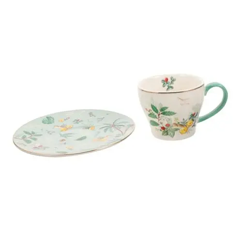 Produktbild: PRETYZOOM 4er-set Teetassen Aus Porzellan Kaffeetasse Untertasse Keramik-teeservice für Den Täglichen Gebrauch