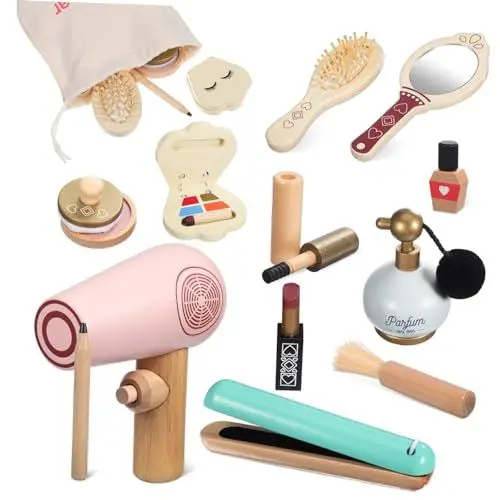 Produktbild: 1 Satz Make-up-Set Für Kinder Make-up-Spielzeug Vortäuschen Schminkset Für Kleinkinder Make-up-Spiel Für Mädchen Make-up-Set Für Mädchen Spielzeug Für Schönheitssalons Hölzern HEMOTON
