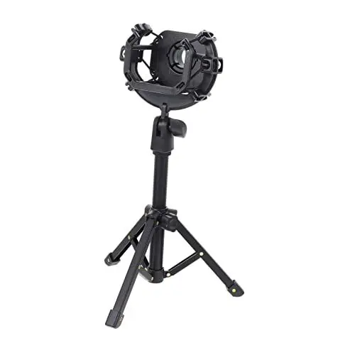 Produktbild: 1 Satz Mikrofonstativ Tischmikrofon Desktop-Mikrofonständer Tischstativ microphone stand mikrofon halterung mic stand Stativmikrofonhalter Mikrofonständer Shockmount Metall Black TOYANDONA