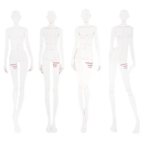 Produktbild: NUOBESTY 1 Satz Modell Lineal Französische Lineale Nähen Schneiderpuppe Schnittmuster & Schablonen Patchwork-lineale Diy Patchwork-lineal Korrekturlineal Plastik Schneiderei Frau