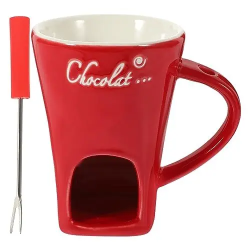 Produktbild: 1 Satz Ofen zum Schmelzen von Schokolade Käsefondue-Set Porzellan Schmelztiegel Mini-Heizung Eiscreme schmelzender Fondue-Topf Butterwärmer Kann setzen einstellen