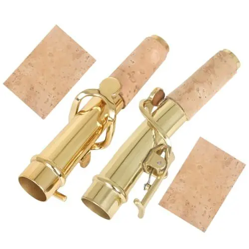 Produktbild: JOINPAYA 1satz Soprano Saxophon-hals Aus Messing Mit Korkplatten Gebogener Und Gerader Saxophon-hals Stabil Wiederverwendbar Für Komfortables Spielvergnügen Und Langanhaltende Nutzung