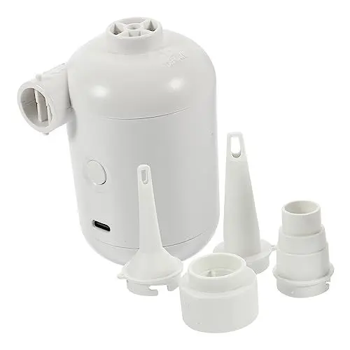 Produktbild: 1 Satz Schnell Aufblasbare Luftpumpe Wiederaufladbare Luftpumpe Aufbewahrungstaschen Für Matratzen Mini-inflatorpumpe Zelte Aufblasvorrichtung Reisen Gebührenpflichtig Weiß PVC