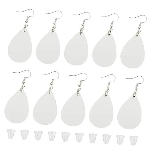Produktbild: 1 Satz Sublimationsholzohrringe Handgefertigte Ohrhaken Sublimationsohrringe Sublimationsblankohrringe Ohrringe Liefern Sublimations-ohrring-rohlinge Dekorative Ohrhaken Baumeln SOIMISS