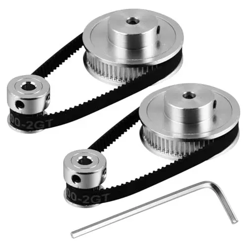 Produktbild: 1 Satz Synchronrad Zahnriemen Schrittmotor Riemenscheibe Variable Geschwindigkeiten Riemenscheibe Druckerzubehör Aluminium Synchronriemen Riemenscheibe Mechanischer Riemen