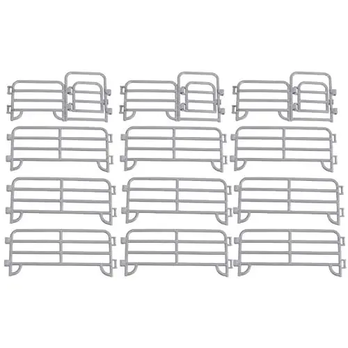 Produktbild: 1 Set/ 12 Stücke Corral Fechte Panel Garten Zaun Spielzeug Bauernhof Tiere Pferde Figuren Paddock Spielzeug Kuchen Topper Kinder Pretend Play Zaun Blöcke Spielset