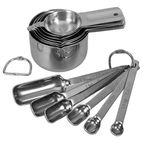 Produktbild: 1 Set Edelstahl-Messlöffel Mess-Teelöffel Back-Messlöffel Messbecher 14-Teiliges Set Löffel Zum Messen Von Teelöffeln Koch-Messbecher-Werkzeug