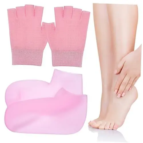 Produktbild: FRCOLOR Feuchtigkeitsspendendes Handmasken-handschuh-set Tiefenwirksam Feuchtigkeitsspendende Spa-handschuhe Fingerlose Handschuhe und Elastische Socken
