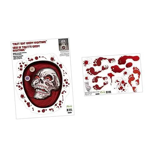 Produktbild: Ciieeo Realistisches Horror- -muster Toilettenaufkleber Fleck Halloween-dekoration Pvc-toilettensitz-aufkleber-set