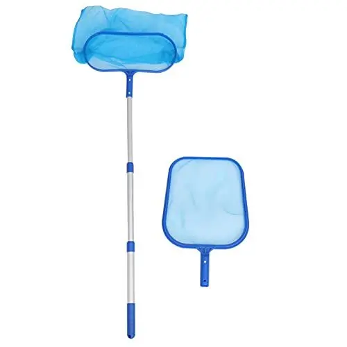 Produktbild: 1 Set Pool Skimmer Net Pool Skimmer Tiefbeutel Pool Spa Blatt Skimmer Net Mesh Net Bag Catcher mit 3 Abschnitten Abnehmbarer Pole Leaf Rake Reinigungswerkzeug