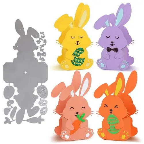 Produktbild: 1 Set Stanzschablonen Osterhase Boxen Metall Stanzen Ostern Hase Prägeschablonen Stanzformen Stanzmaschine Schablonen Cutting Dies für DIY Geschenkboxen Handwerk Geschenk