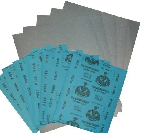 Produktbild: 1 Set Wasserschleifpapier 12 Blatt - Je 2 Blatt 800 1000 1200 1500 2000 3000 Nassschleifpapier Fein