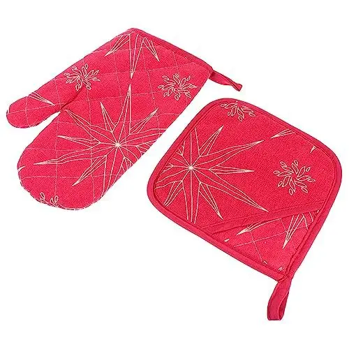 Produktbild: FELTECHELECTR Ofenhandschuh- Und Pad-Set Mit Urlaubsmotiv Hitzebeständige Handschuhe Zum Kochen Backen Und Grillen