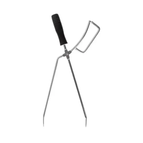 Produktbild: 1 Stück Edelstahl Carbon Feuer Clip Grill Camping Zubehör Grabber Outdoor Holzkohlezange Backzange Servieren Essen Clip Holzkohle Clip Lange Holzkohleklemme Outdoor Zubehör BESPORTBLE